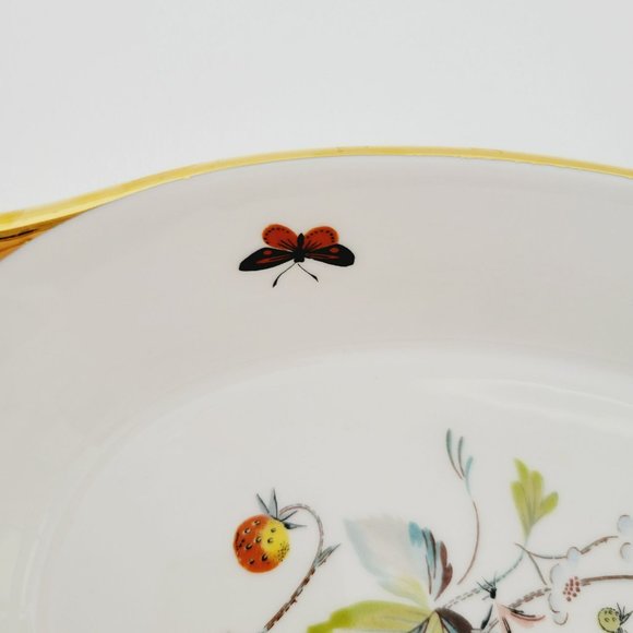 Royal Worcester Strawberry Fair Gold Trim Oval Baking Dish Size 10 Butterflies - Picture 12 of 13